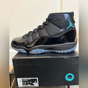 Jordan 11 Gamma Blue 2025 sneakers black with yellow Jumpman logo NEW